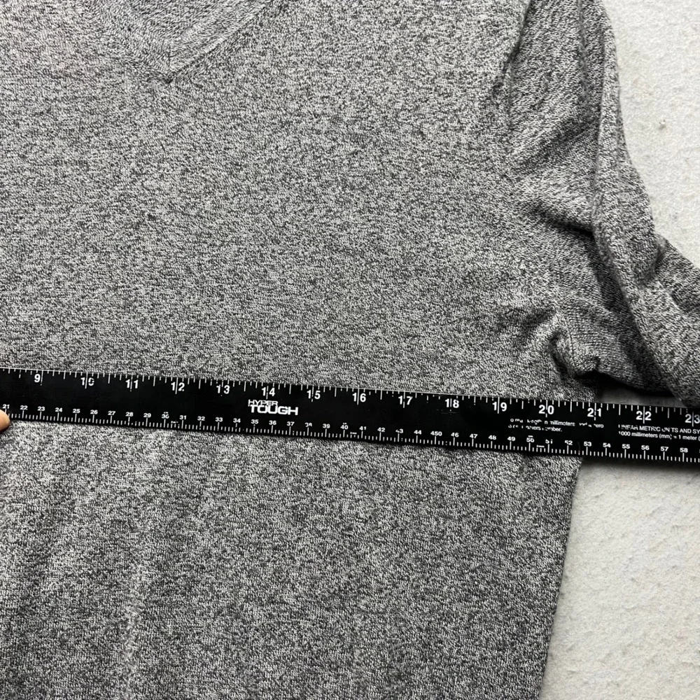 Banana Republic Mens Large Grey Silk Cashmere Cotton V-Neck Sweater Luxury Blend